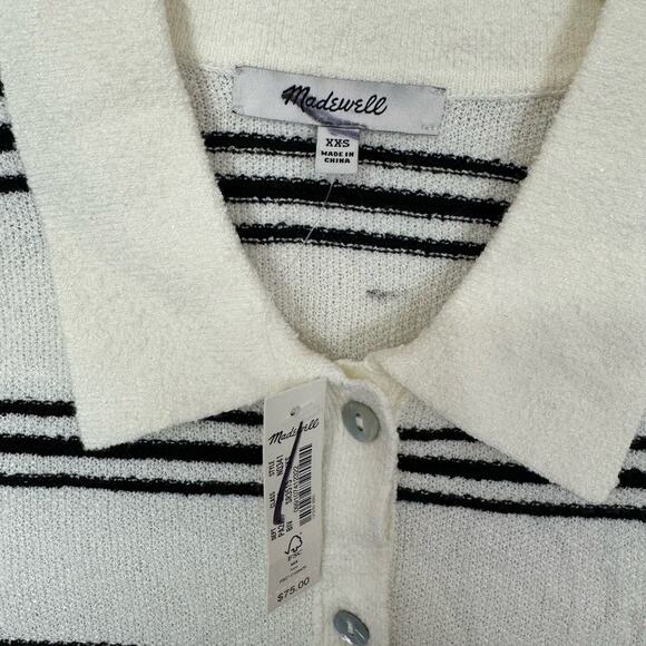 Madewell Polo Sweater Striped Tee Button Up Short Sleeve Shirt US Womens XXS New - Picture 6 of 7